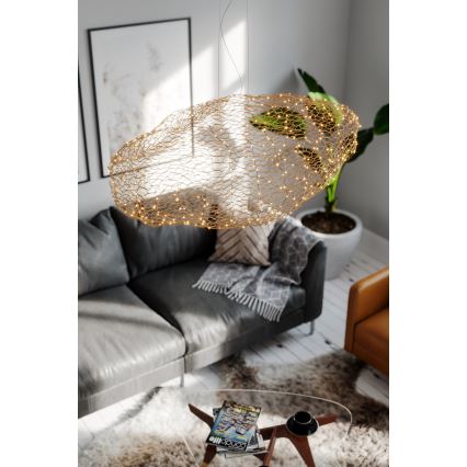 ByRydens - LED Lestenec na vrvici HAYDEN LED/20W/230V zlata