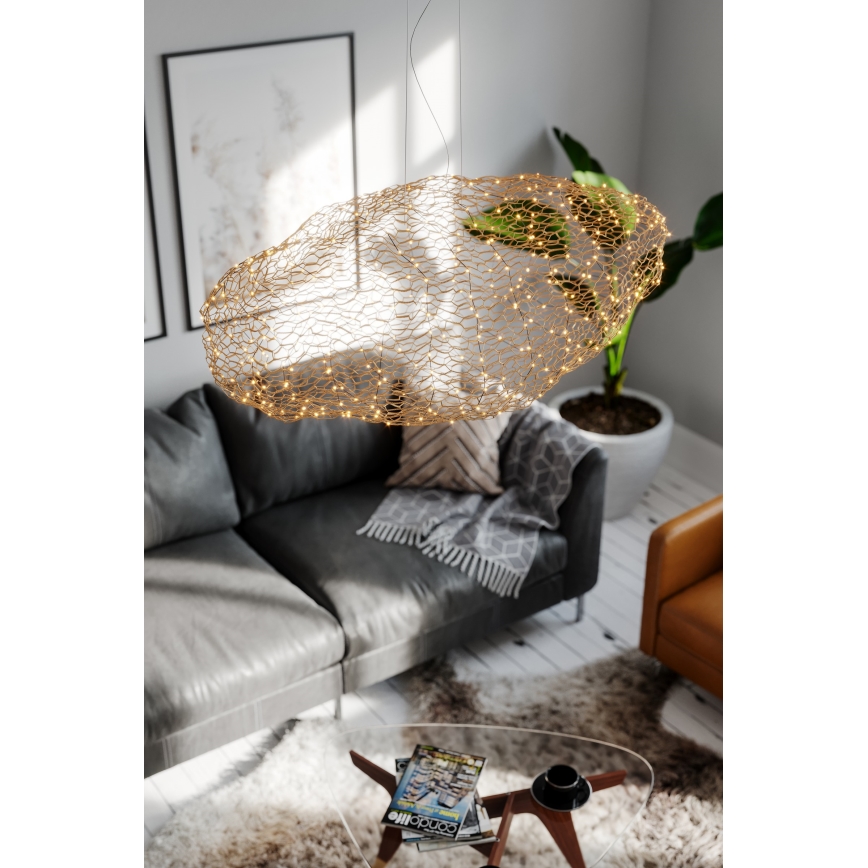 ByRydens - LED Lestenec na vrvici HAYDEN LED/20W/230V zlata