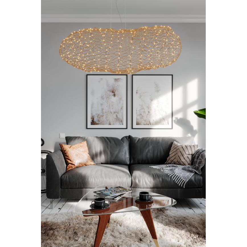 ByRydens - LED Lestenec na vrvici HAYDEN LED/20W/230V zlata