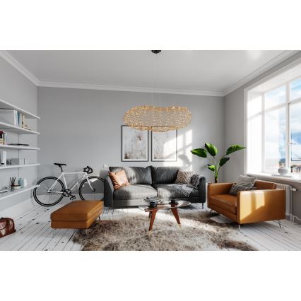 ByRydens - LED Lestenec na vrvici HAYDEN LED/20W/230V zlata