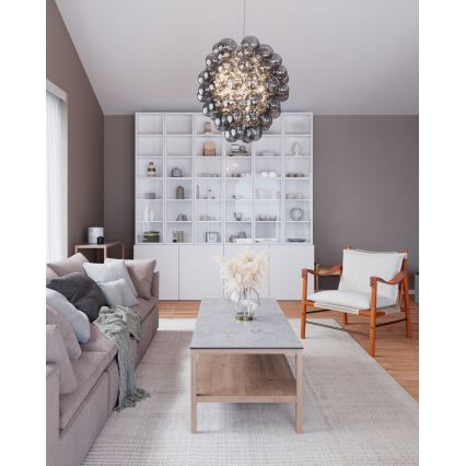 ByRydens - Viseči lestenec na kablu DELUXE 4xE14/5W/230V siva/dimljena