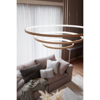 ByRydens - LED Lestenec na vrvici TRIONE LED/45W/230V rjava pr. 80 cm