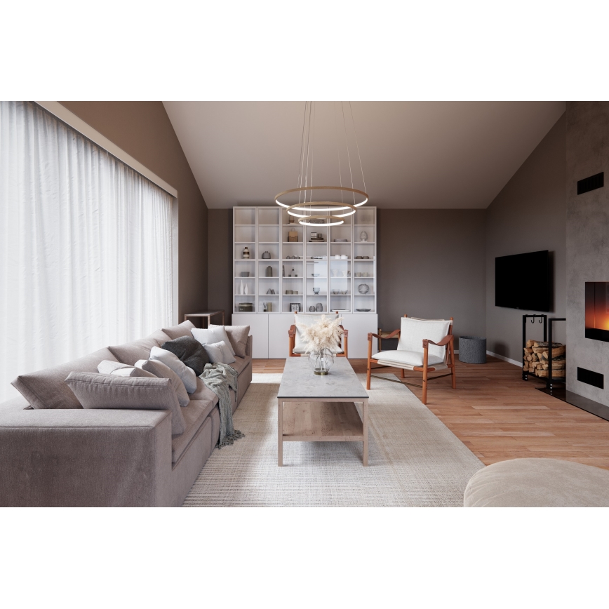 ByRydens - LED Lestenec na vrvici TRIONE LED/45W/230V rjava pr. 80 cm