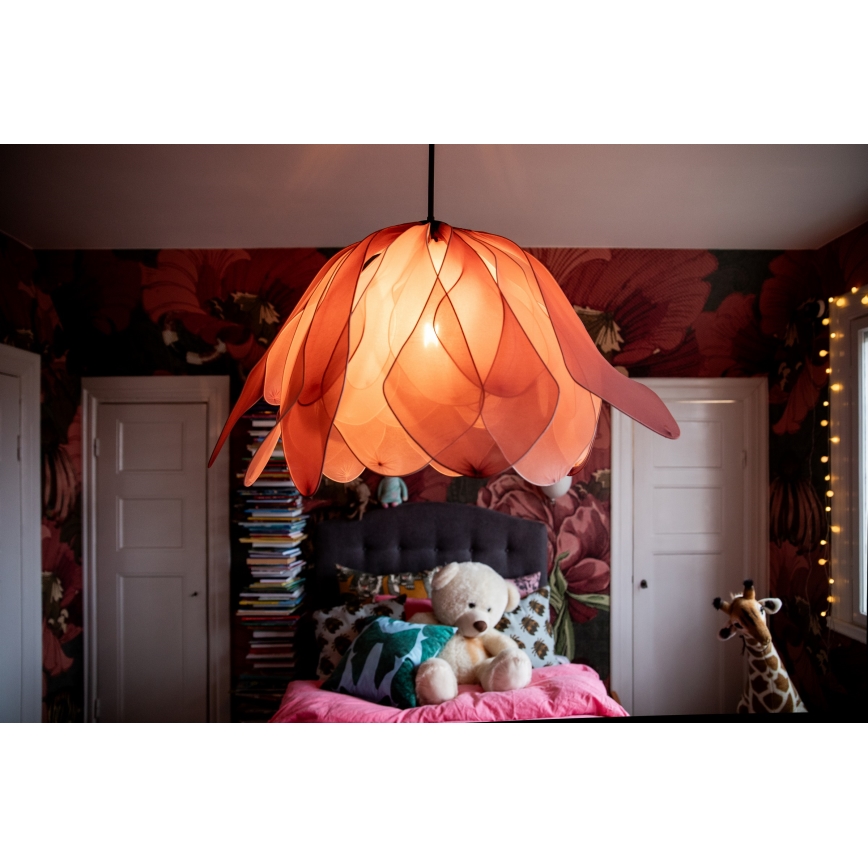 ByRydens - Lestenec na vrvici LOU LOU 1xE27/5W/230V roza pr. 80 cm