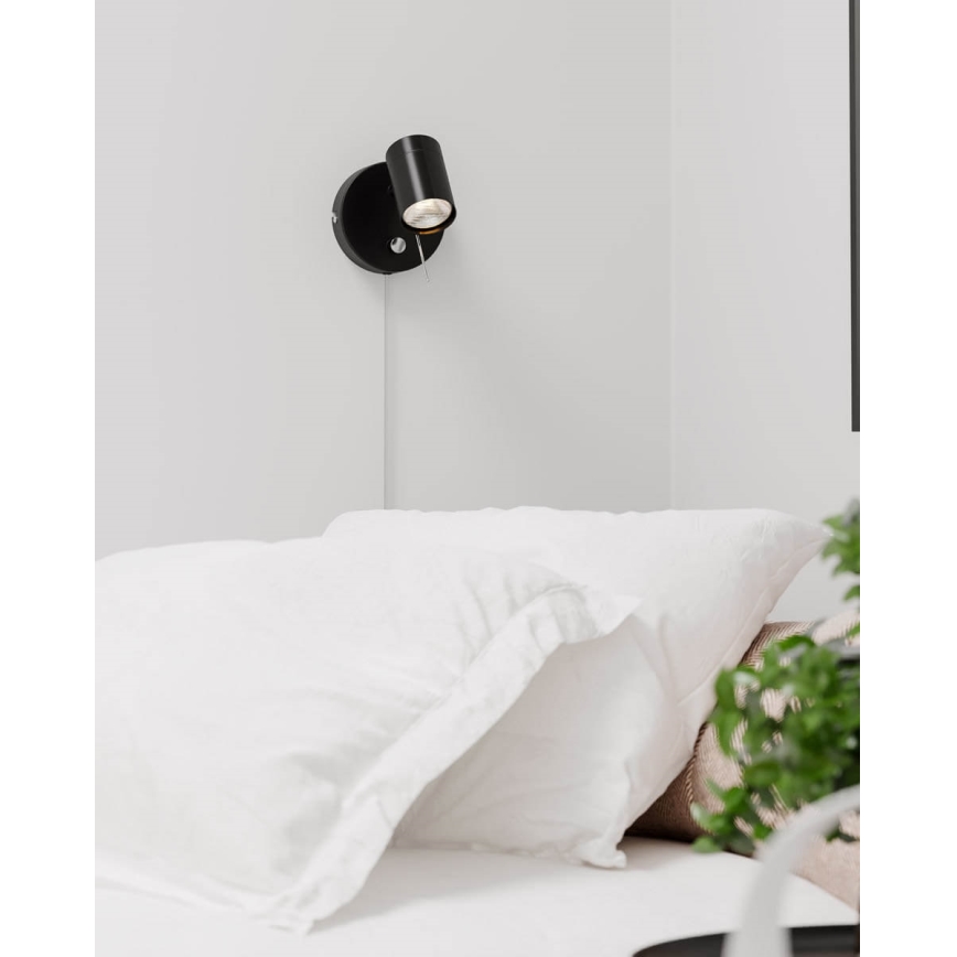 ByRydens - Zatemnitveni stenski reflektor CORRECT 1xGU10/7W/230V črna
