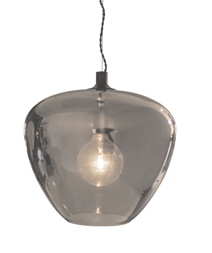 ByRydens - Lestenec na vrvici BELLISSIMO 1xE27/8W/230V dimna/črna pr. 40 cm