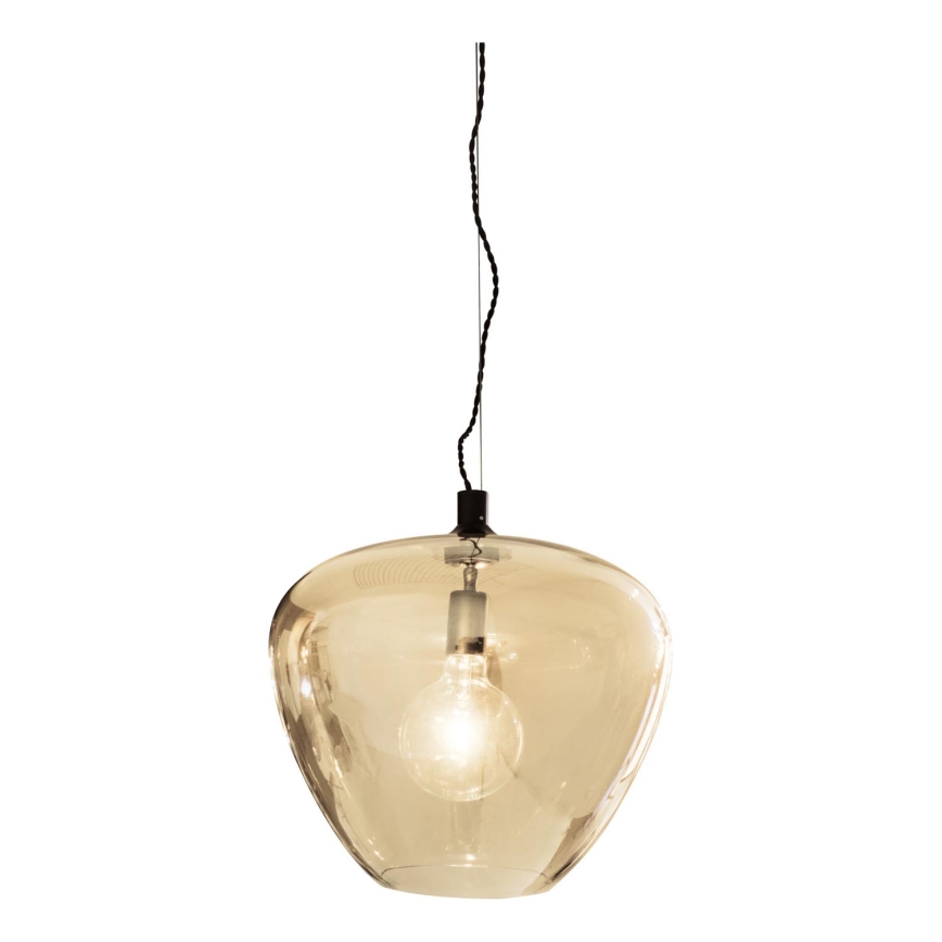 ByRydens - Lestenec na vrvici BELLISSIMO 1xE27/8W/230V dimna/rjava pr. 40 cm