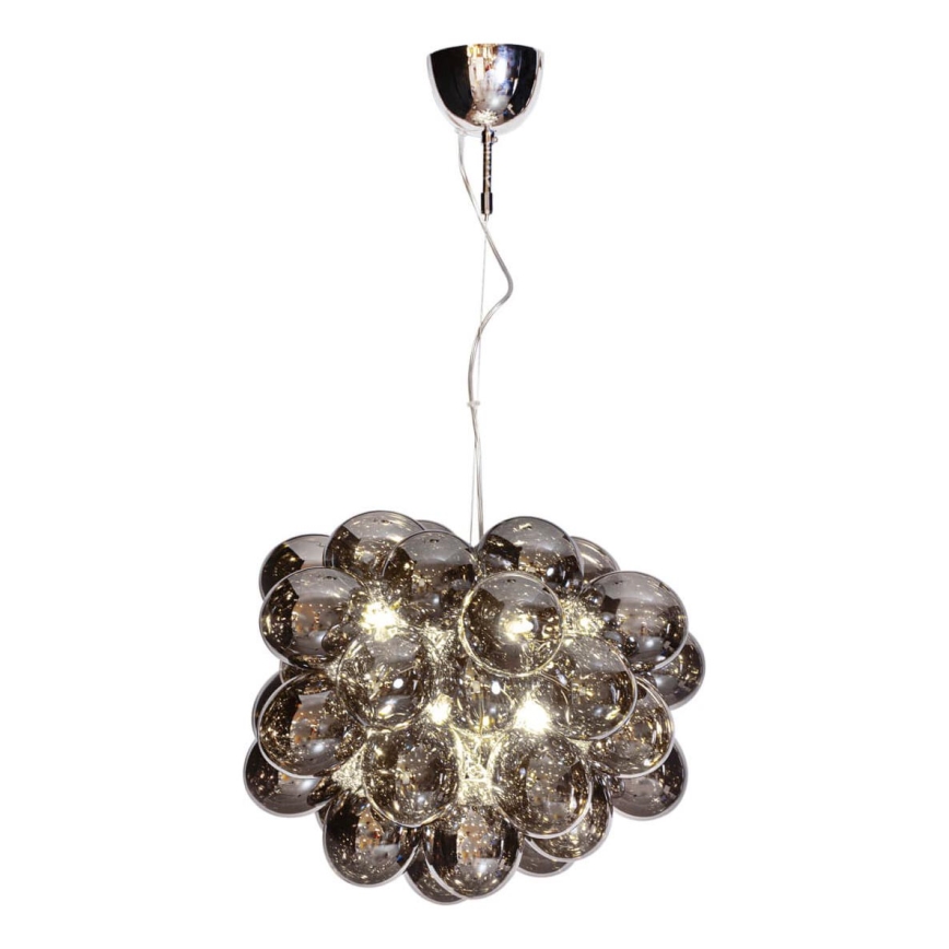 ByRydens - Lestenec na vrvici GROSS 8xG9/4W/230V dimna/črna pr. 50 cm