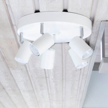 ByRydens - Točkovna svetilka CORRECT 5xGU10/7W/230V bela, premer 30 cm