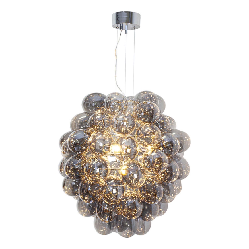 ByRydens - Viseči lestenec na kablu DELUXE 4xE14/5W/230V siva/dimljena