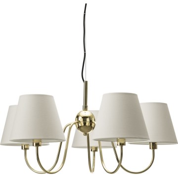 ByRydens - Viseči lestenec na kablu LYNF 5xE14/8W/230V medenina/bela