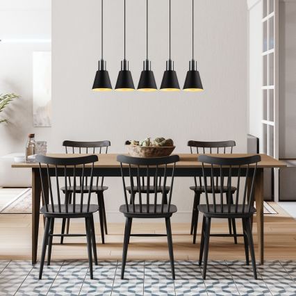 Candelabru pe cablu KEM 5xE27/40W/230V negru