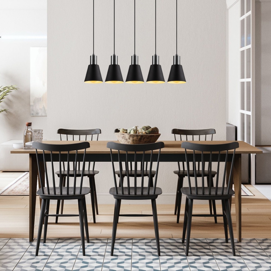 Candelabru pe cablu KEM 5xE27/40W/230V negru