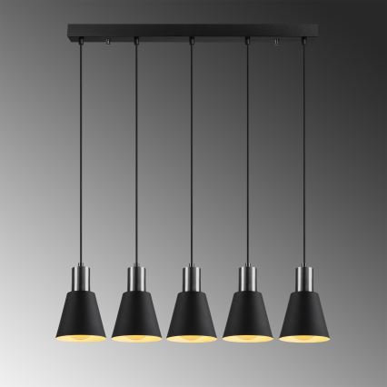 Candelabru pe cablu KEM 5xE27/40W/230V negru