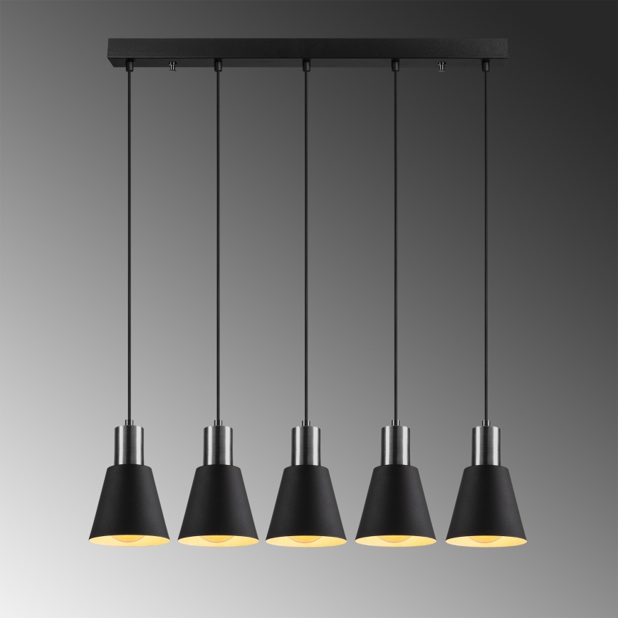 Candelabru pe cablu KEM 5xE27/40W/230V negru