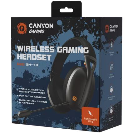 Canyon - Brezžične slušalke z mikrofonom 400 mAh črna