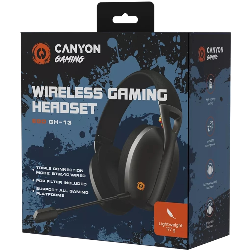Canyon - Brezžične slušalke z mikrofonom 400 mAh črna