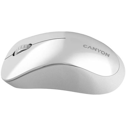 Canyon - Brezžični optična miška s senzorjem Pixart MW 1200 DPI 2xAAA bela