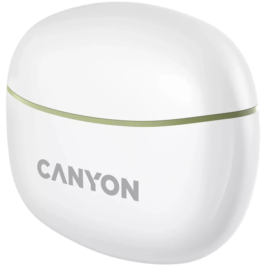 Canyon - Brezžični stereo earphones True Brezžični 500 mAh + 2x 40 mAh bela/zelena