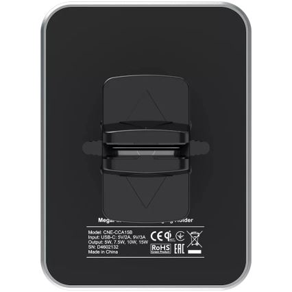 Canyon - Magnetni avto nosilec za telefon s funkcijo brezžičnega polnjenja Qi 5V, kvadratni, črne barve