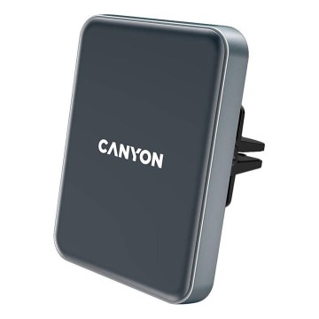 Canyon - Magnetni nosilec za telefon v avtomobilu z brezžičnim polnilnikom funkcija Qi 5V kvadraten črna