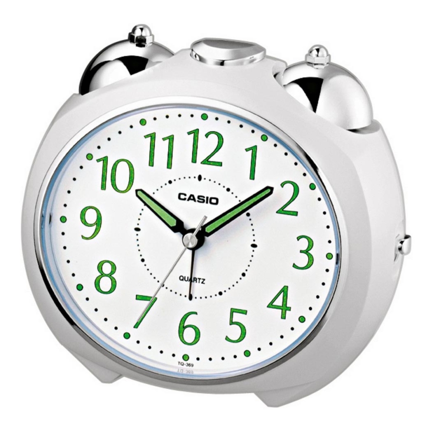 Casio - Budilka 1xLR14 bela/sijajni krom
