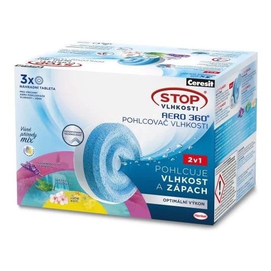 Ceresit - Tablete za odvlaževalec zraka 2 v 1 AERO 360° 3 x 450 g trio pakiranje
