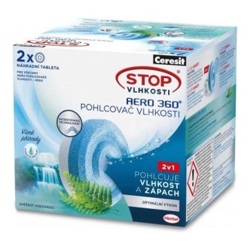 Ceresit - Tablete za odvlaževalnik 2v1 AERO 360° 2x 450 g osvežujoča svežina slapa