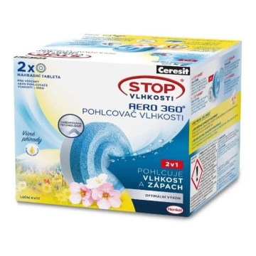 Ceresit - Tablete za odvlaževalnik zraka 2v1 AERO 360° 2x 450 g travniško cvetje