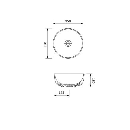 Cersanit K116-047-ECO - Umivalnik za pult MODUO Ø 35 cm keramika/sijajna bela