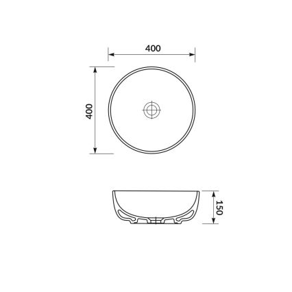 Cersanit K116-048-ECO - Pultni umivalnik MODUO, premer 40 cm, keramika/sijajna bela