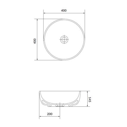 Cersanit K116-048 - Namizni umivalnik MODUO pr. 40 cm keramika/sijoča ​​bela