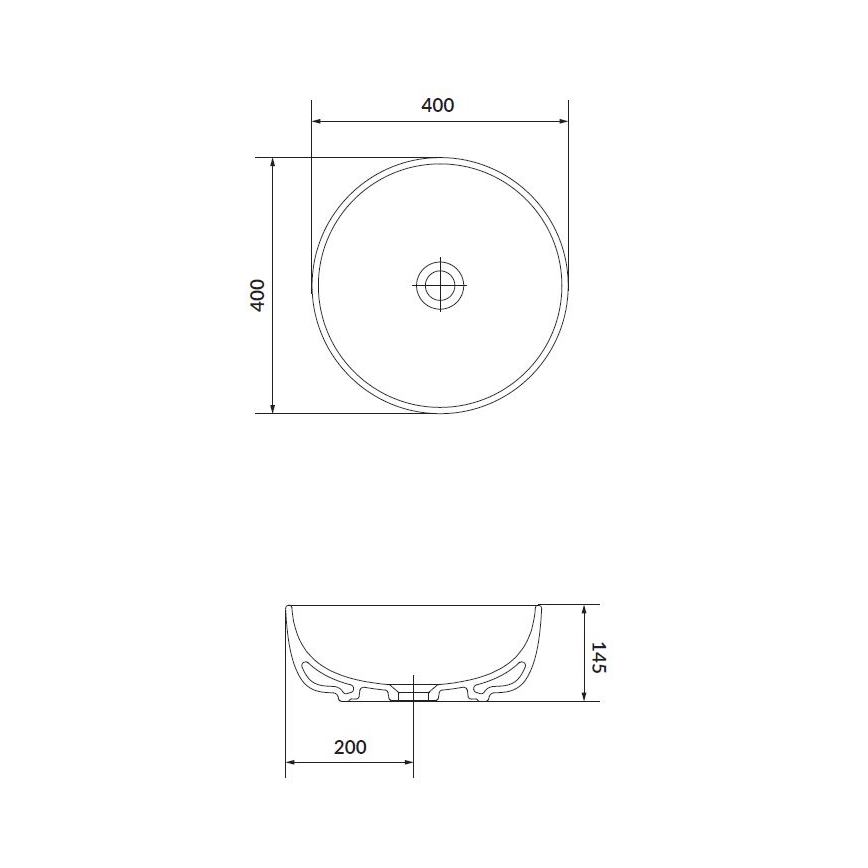 Cersanit K116-048 - Namizni umivalnik MODUO pr. 40 cm keramika/sijoča ​​bela
