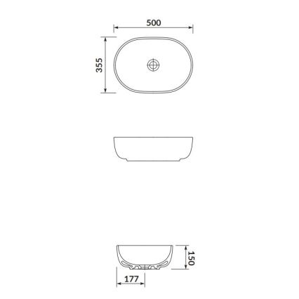 Cersanit K116-049 - Vgradni umivalnik MODUO 35,5x50 cm keramika/sijajno bela