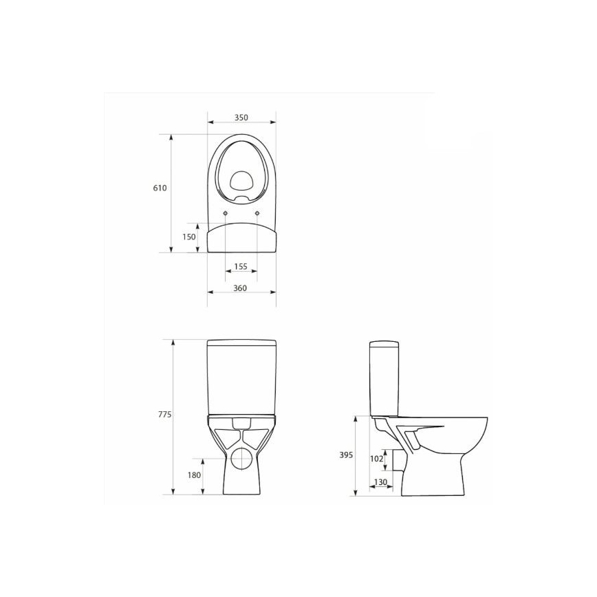 Cersanit K27-062 - Stojalo WC PARVA keramika/bela