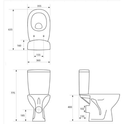 Cersanit K667-052 - Talno stoječe stranišče s straniščno desko ARTECO keramika/bela
