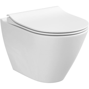 Cersanit K701-104 - Viseča WC školjka z WC desko CITY OVAL keramika/bela