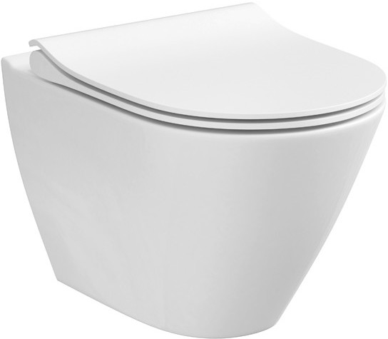 Cersanit K701-104 - Viseča WC školjka z WC desko CITY OVAL keramika/bela