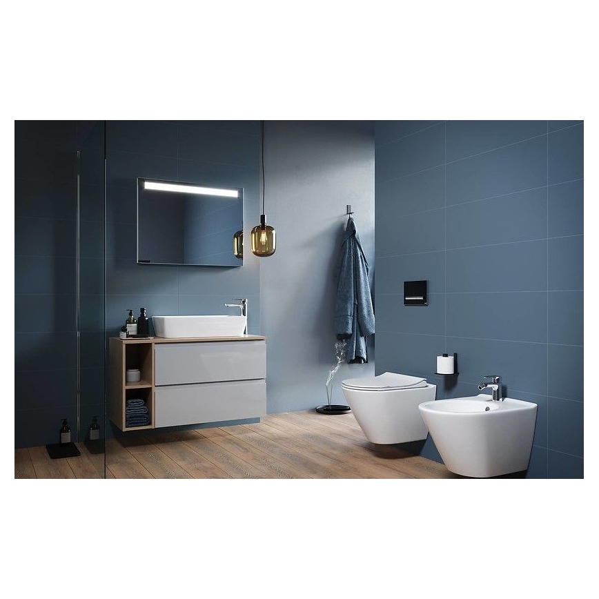 Cersanit K701-104 - Viseča WC školjka z WC desko CITY OVAL keramika/bela
