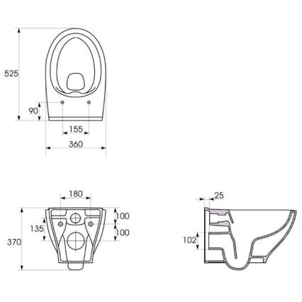 Cersanit K701-147 - Viseča WC školjka s sedežno desko SAVIO keramika/bela