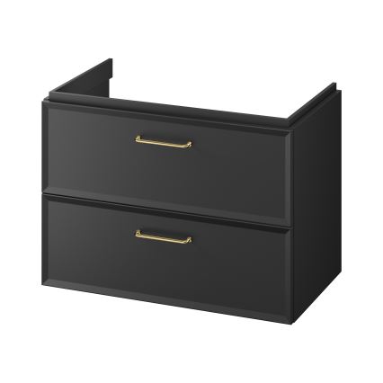 Cersanit S1017-003 - Stenska kopalniška omarica pod umivalnik MILLE 80x55x45 cm črna