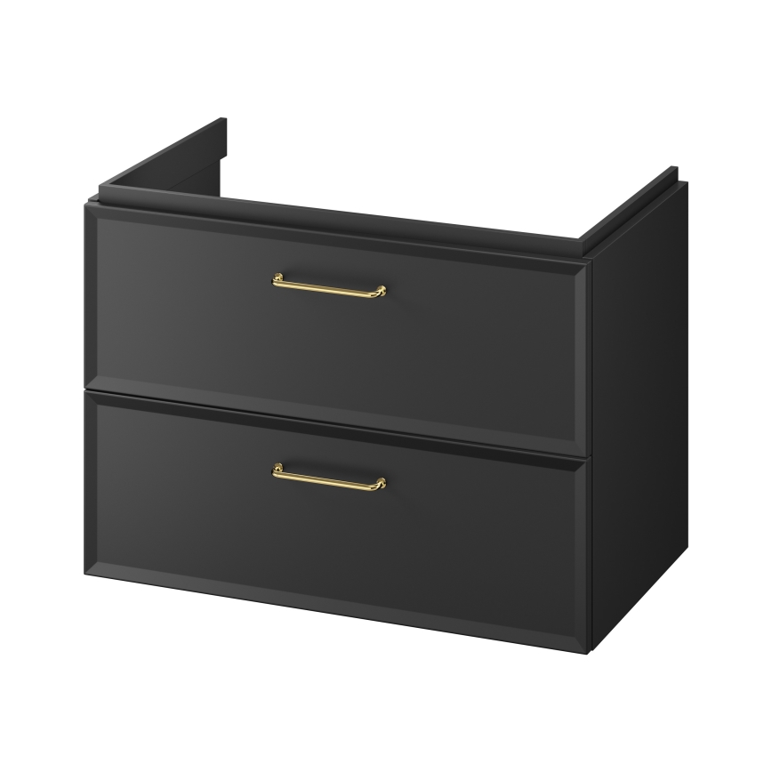 Cersanit S1017-003 - Stenska kopalniška omarica pod umivalnik MILLE 80x55x45 cm črna