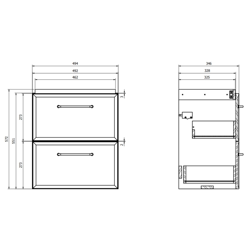 Cersanit S1021-005 - Viseča kopalniška omarica pod umivalnik MILLE SLIM 50x35 cm bela