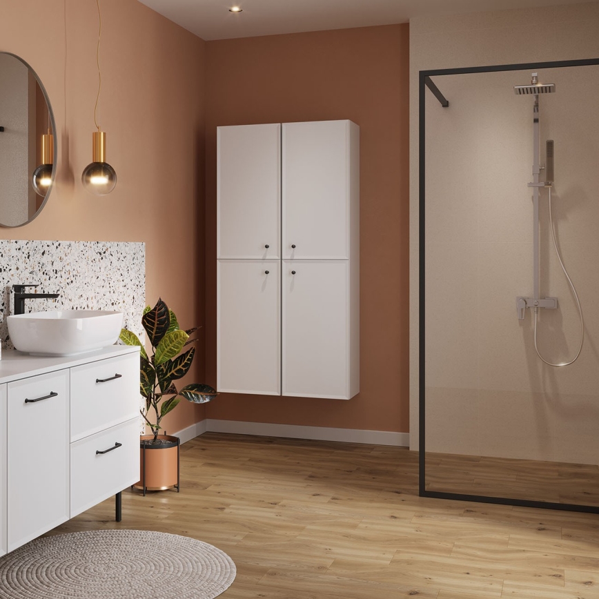 Cersanit S1022-004 - Viseča kopalniška omarica MILLE 40x45 cm matna bela