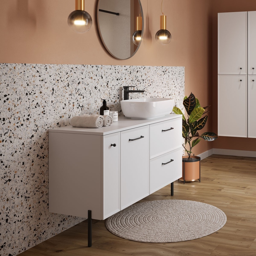 Cersanit S1022-006 - Viseča kopalniška omarica MILLE 20x45 cm mat bela