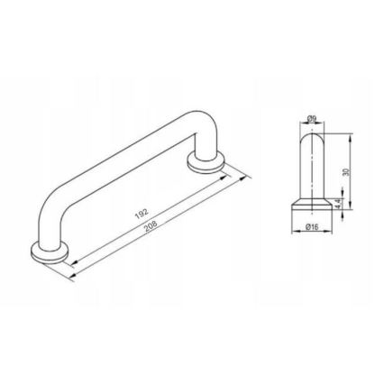 Cersanit S599-0183 - Ročaj za pohištvo MILLE 20x3 cm sijajni krom