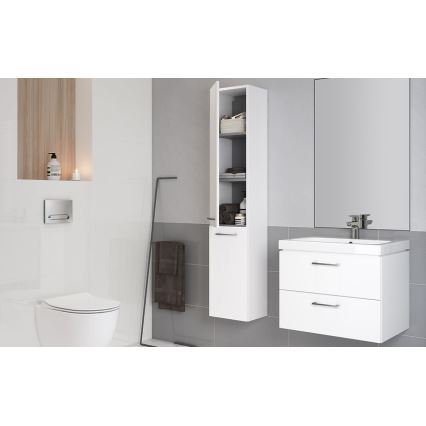 Cersanit S801-149-DSM - Stenska kopalniška omarica z umivalnikom LARA 80x46x45 cm bela