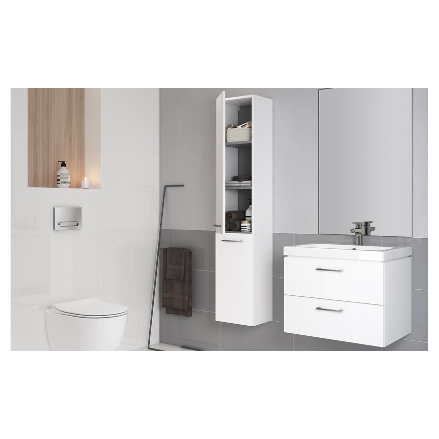 Cersanit S801-149-DSM - Stenska kopalniška omarica z umivalnikom LARA 80x46x45 cm bela