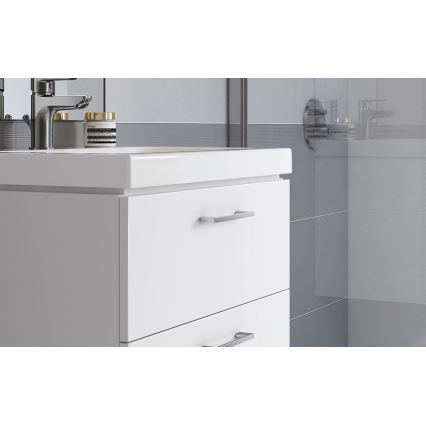 Cersanit S801-149-DSM - Stenska kopalniška omarica z umivalnikom LARA 80x46x45 cm bela