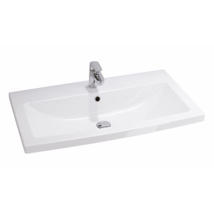 Cersanit S801-149-DSM - Stenska kopalniška omarica z umivalnikom LARA 80x46x45 cm bela